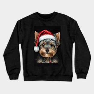 Super Cute Yorkshire Terrier Puppy Portrait Crewneck Sweatshirt